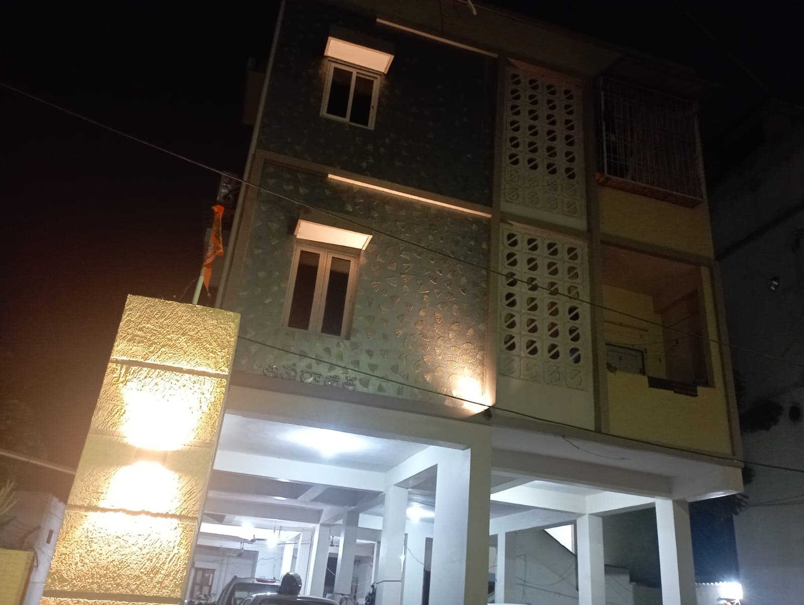 Facade lighting details at Aparajita Homes