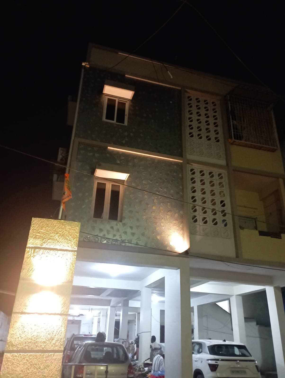 Driveway and parking in front of Aparajita Homes